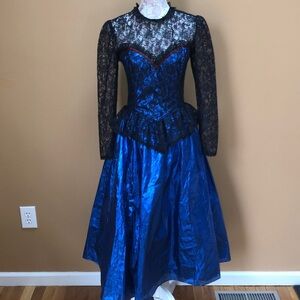 Vinatge Gunne Sax Jessica McClintock Blue Dress